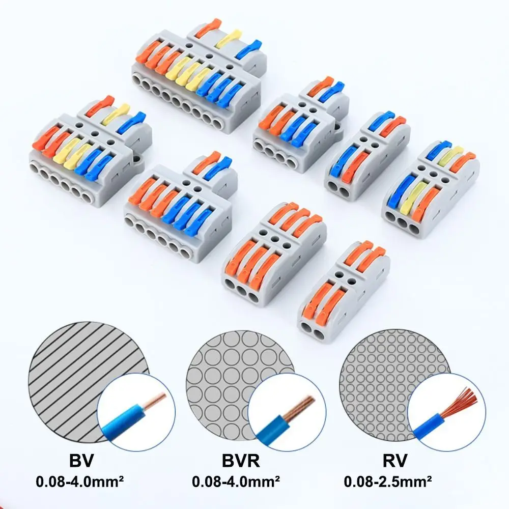 Universal Compact Terminal Block Quick Push-in Electrical Cable Splice Mini Fast Connector Small Electrical Wiring Connector