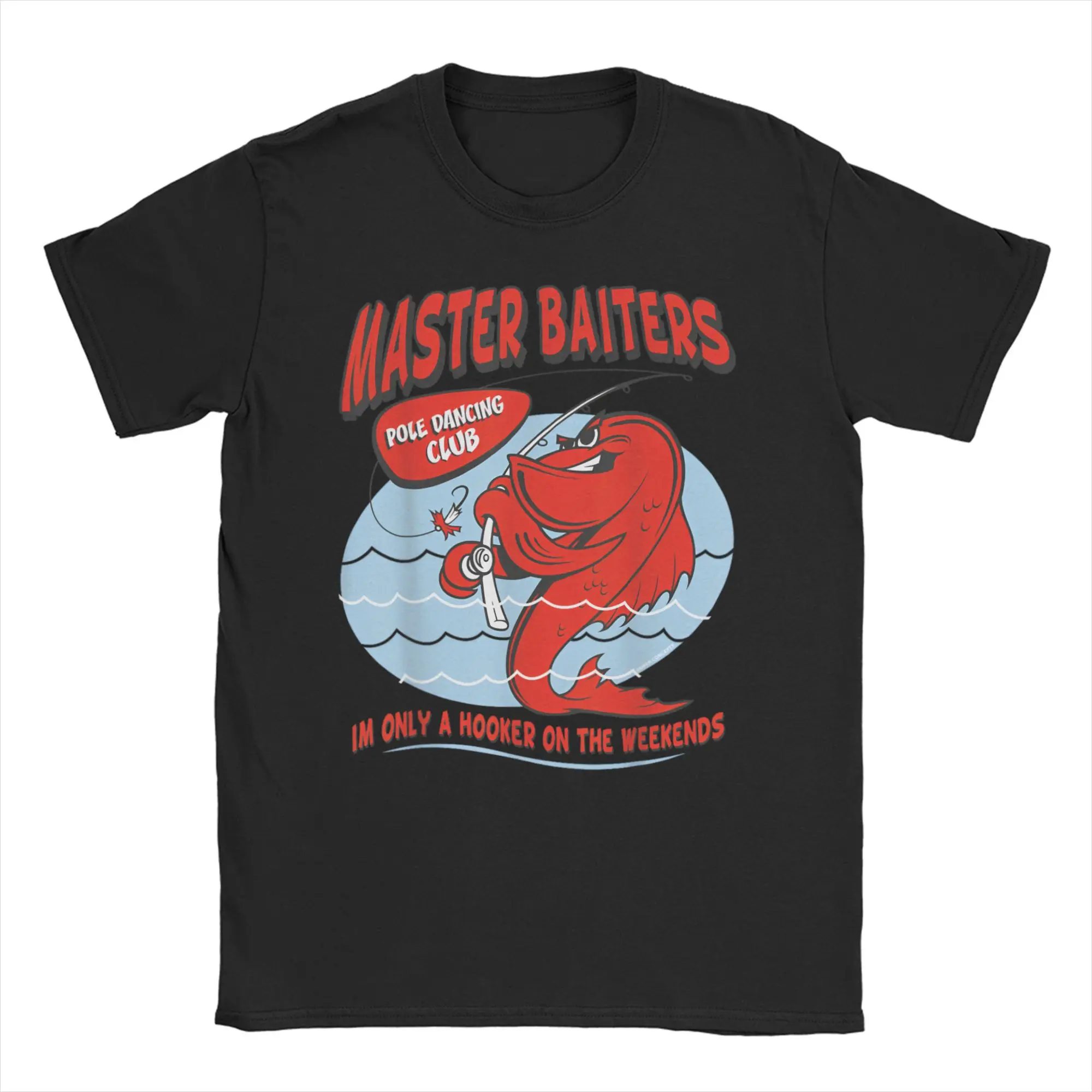 

Мужская и женская футболка Master Baiters, хлопковая футболка с коротким рукавом, рыбацкая удочка, футболки с круглым вырезом, одежда больших размеров
