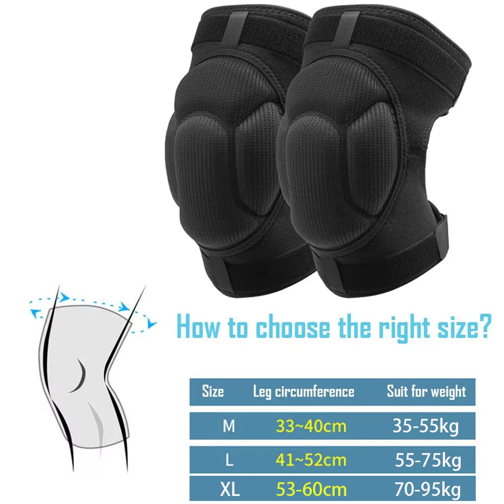 1Pcs Knee Pads For Sports Adjustable Black Thicken Sponge Support Kneepad Sport Anti-Slip Collision Avoidance Knee Pads