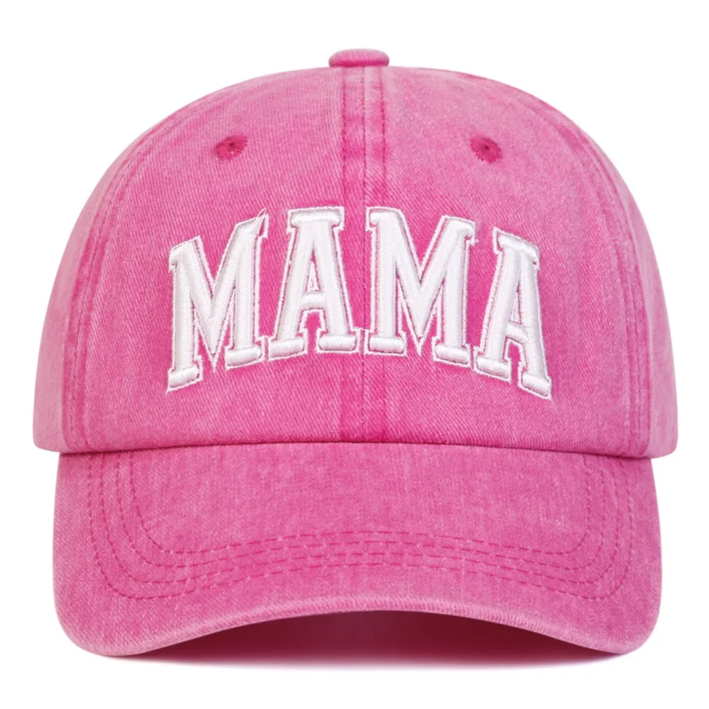 

Fashion Washed Cotton MAMA MINI Embroidery Caps Vintage Adjustable Parent-Unisex Baseball Hats Breathable Sport Visors Cap