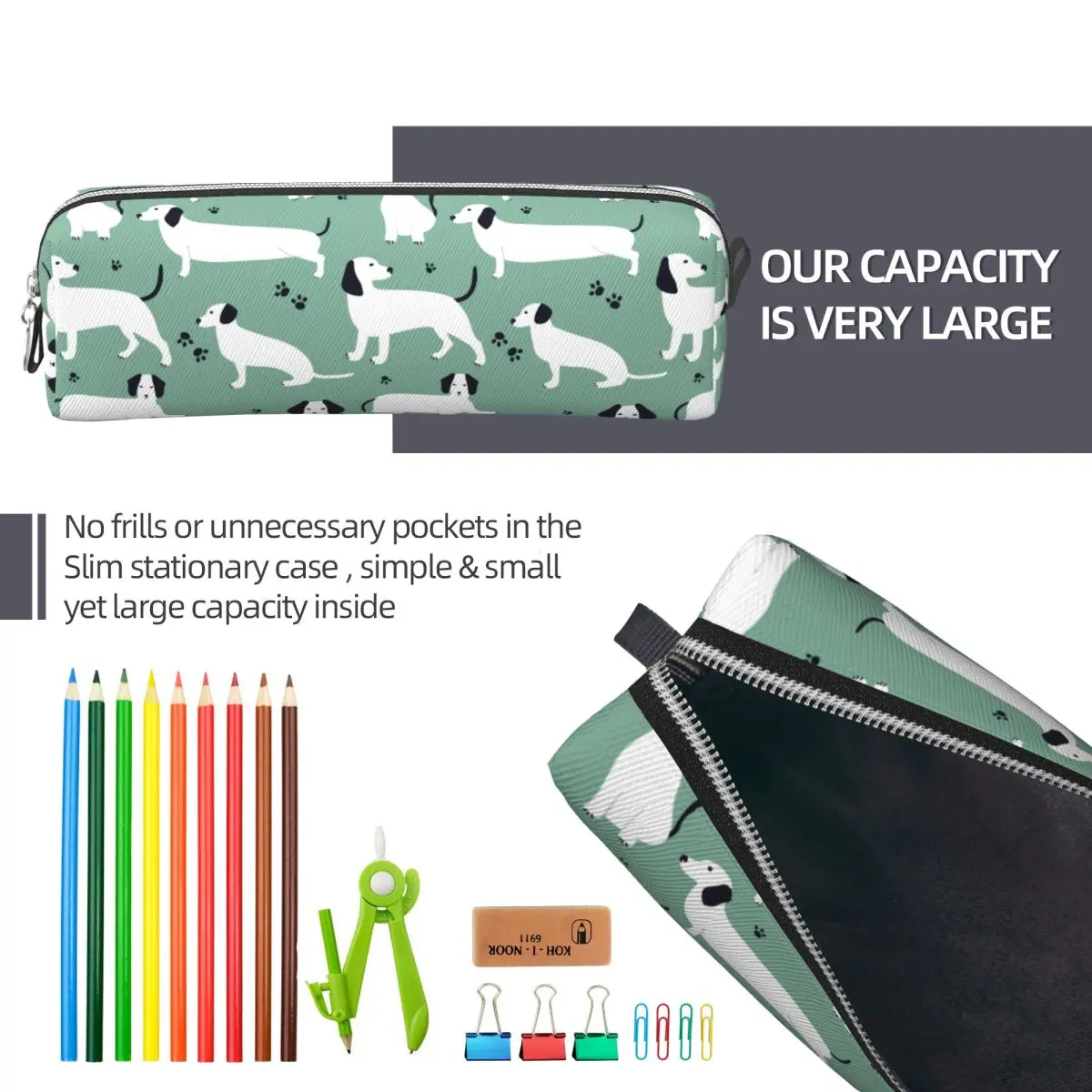 Белый немецкий барсук, собака, такса, пенал для животных, собак, любовник, держатель для ручек, сумки для девочек и мальчиков, школьные подарки, пеналы