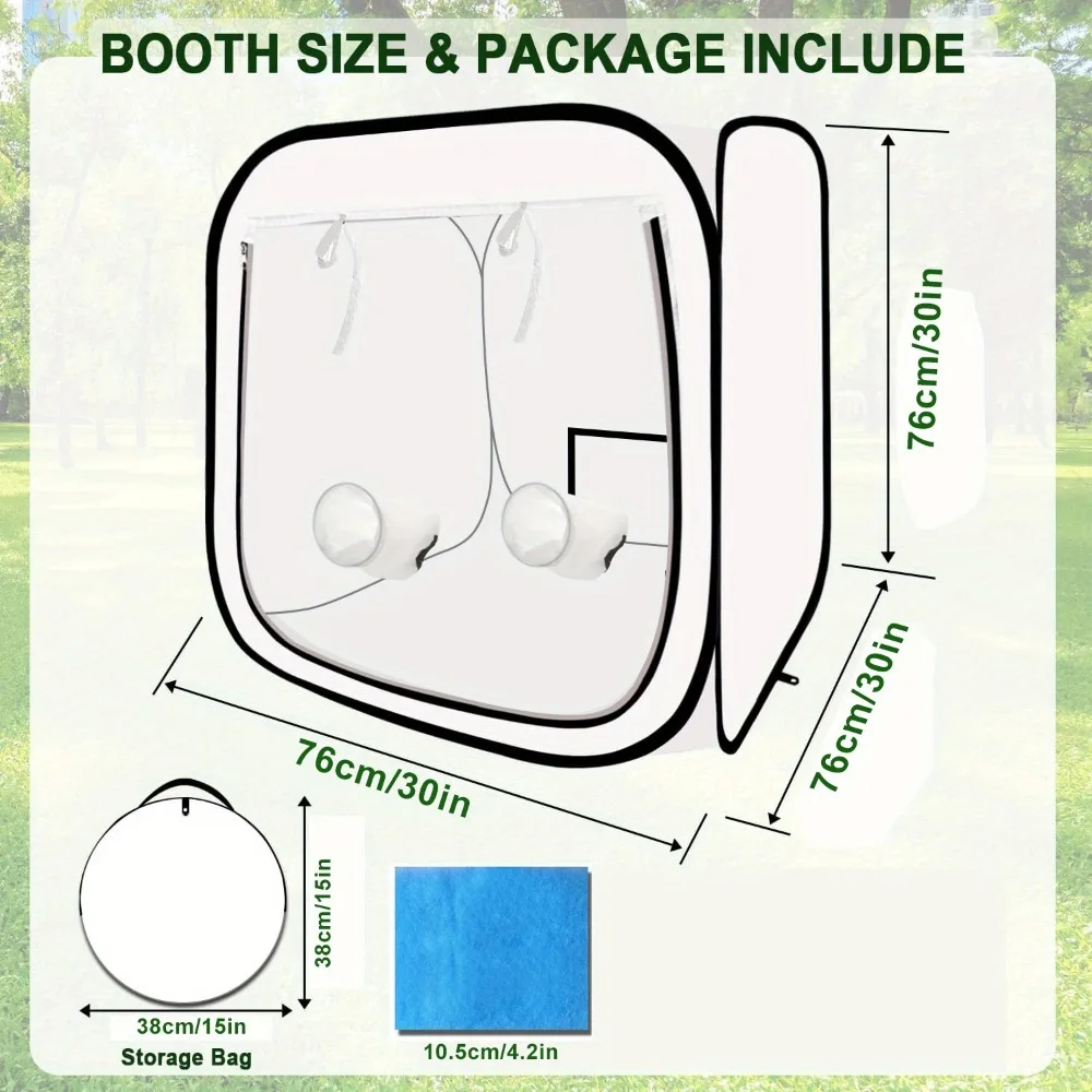 Portable paint booth with built-in flooring, foldable furniture paint station, DIY enthusiast painting tool workbench