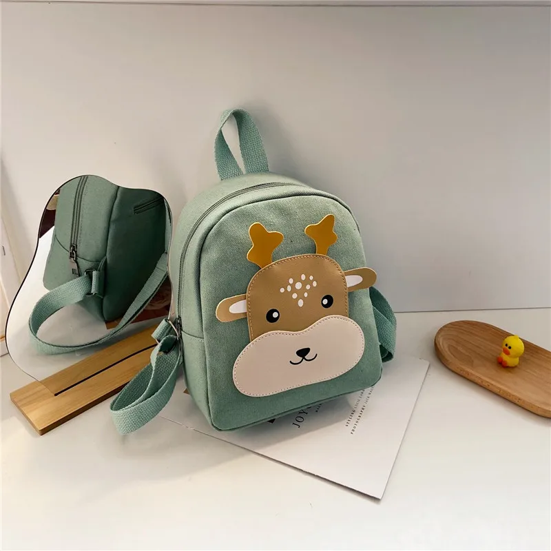 Cute Cartoon Deer Girls School Bags Yellow Nylon Children Backpacks For Kindergarten School Students Schoolbag Kids Satchels