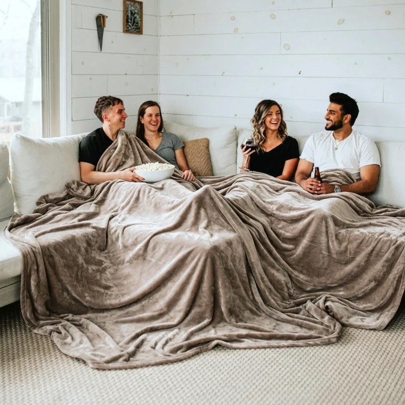 Luxury High End 400GSM Large Wide Solid Color Blanket Soft Warm Multi Functional Throw for Sofa Bed and Living Room