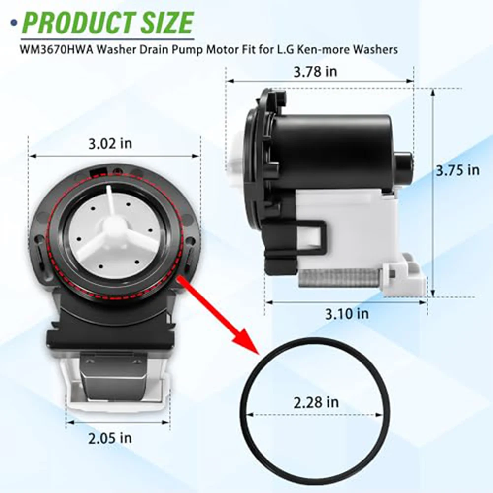 Efficient Washing Machine Drain Pump Motor For Reliable Performance Water Drainage Repair Part Accessories For Drum Washing