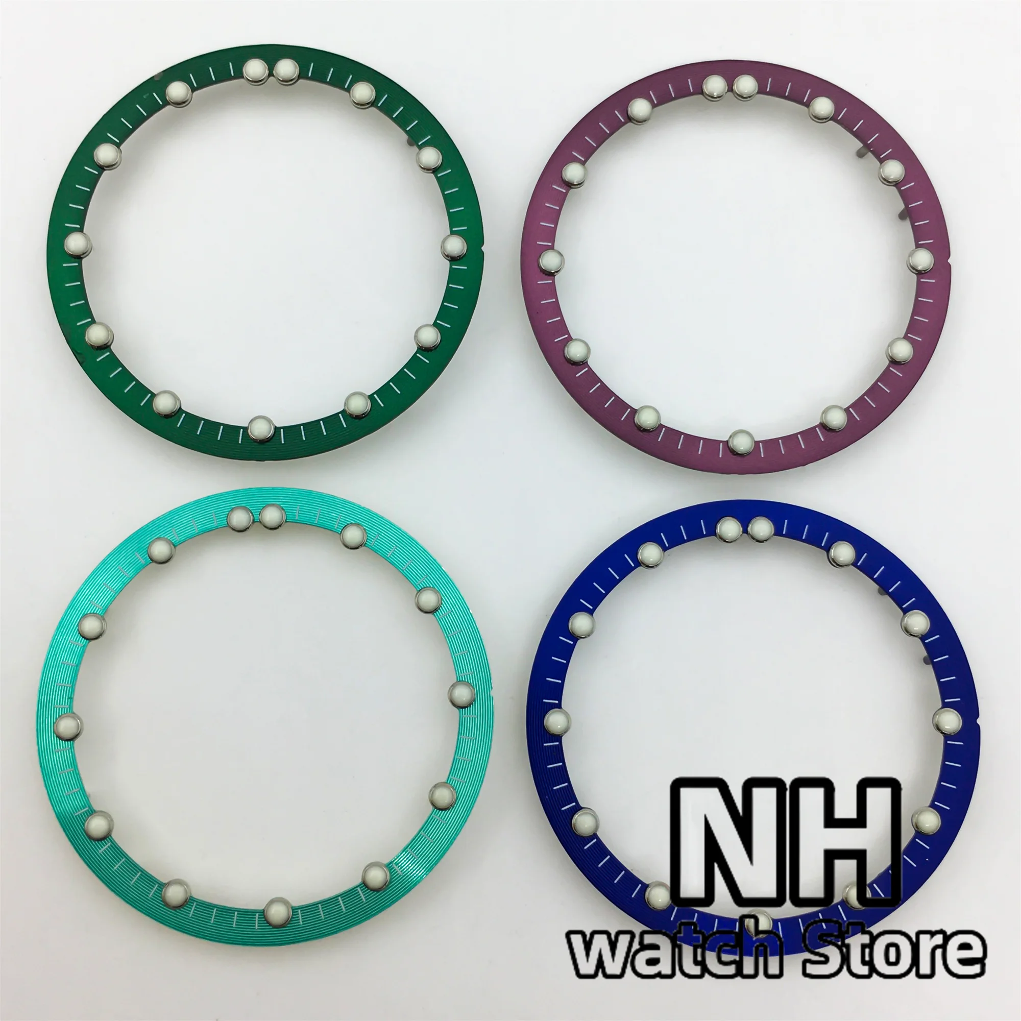 NH 29mm*24.5mm Watch Dial Circle Plate For NH70 NH72 Skeleton Movement Hollow Dial RIng C3 Luminous Watch accessories