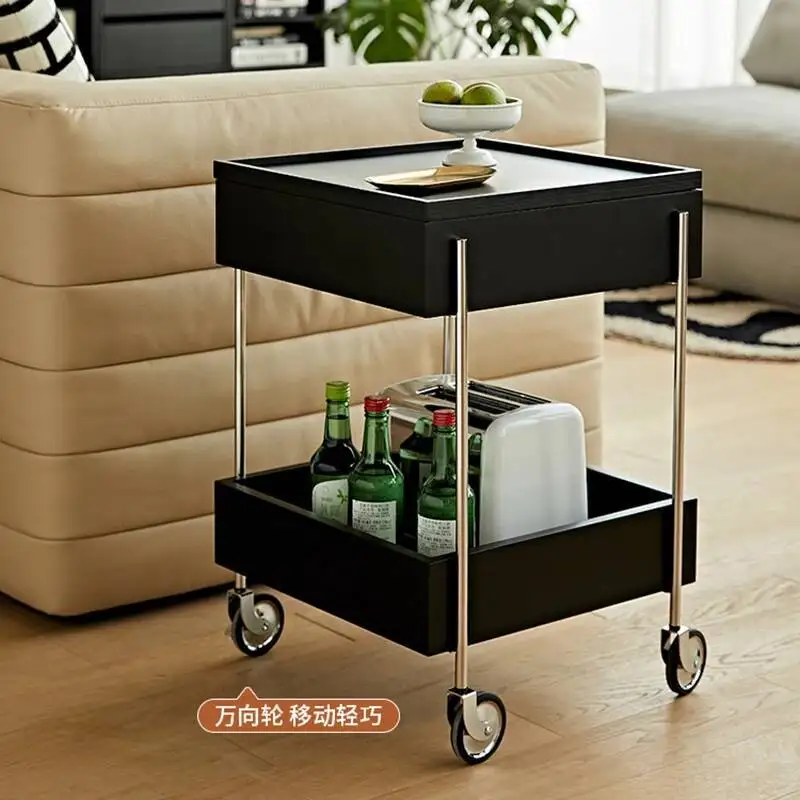 

Trolley Mid Century Modern Tray Nightstand Storage Small Space Storage Mobile Bedside Table Mesitas De Noche Home Furniture WKNS