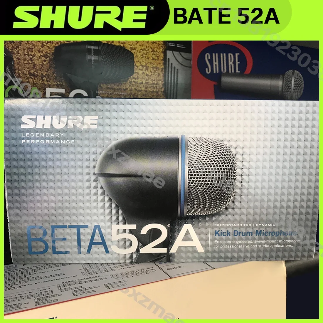 Shure BETA52A Professional Kick Drum Bass Instrument Microphone Stage Performance Live Recording Dynamic Microphone