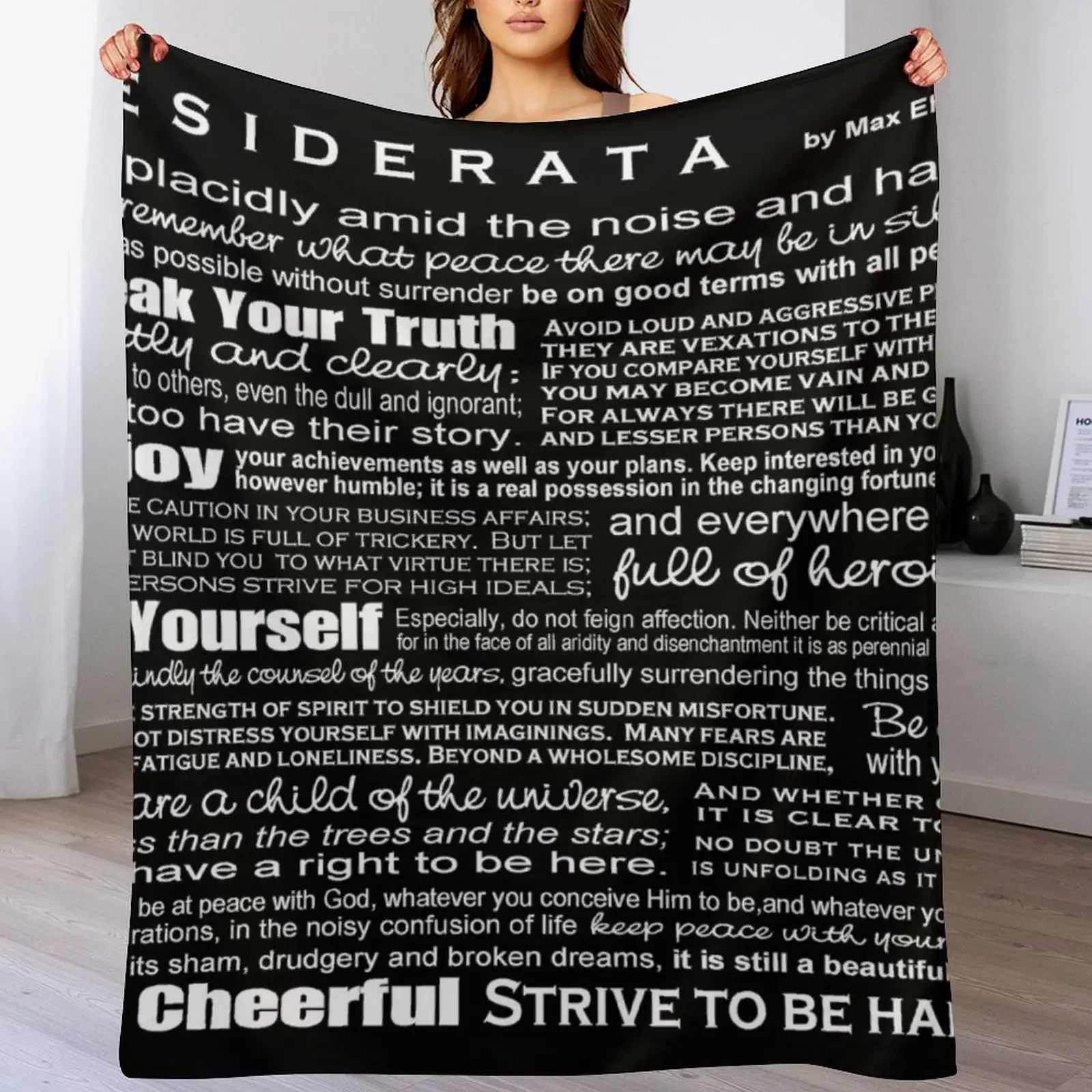 

Desiderata - Black Throw Blanket For Baby Soft Plush Plaid decorative Blankets Sofas Of Decoration Blankets