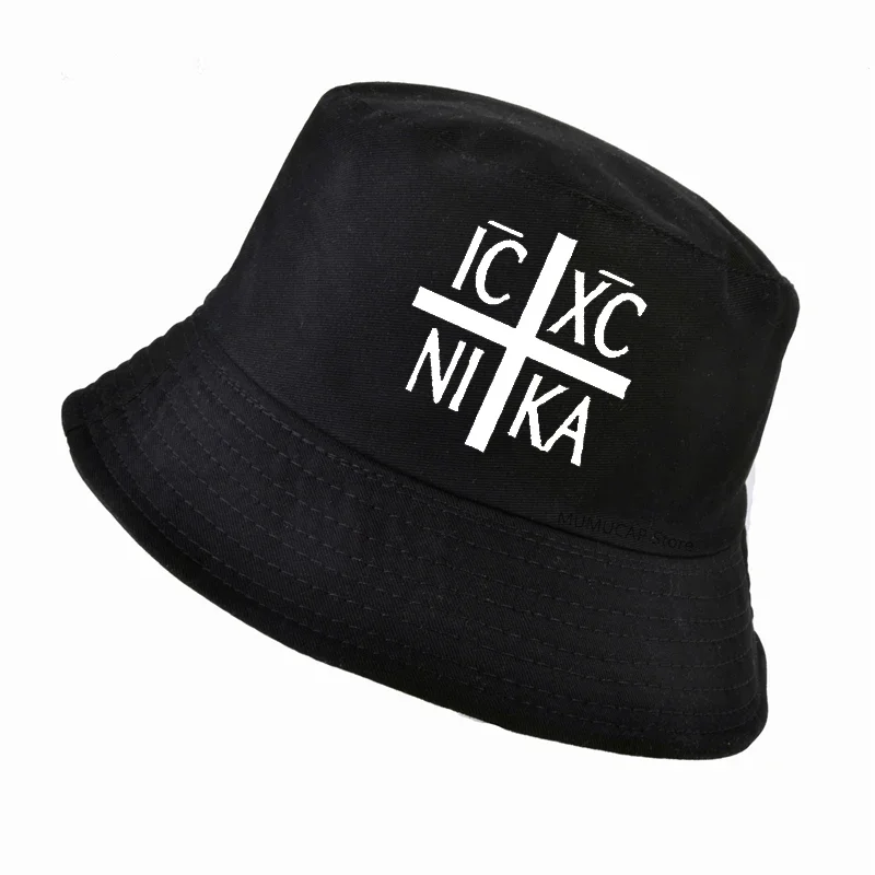 

IC XC Nika Orthodox Symbol hat men panama fisherman cap Fashion Casual Men women bob bucket hat