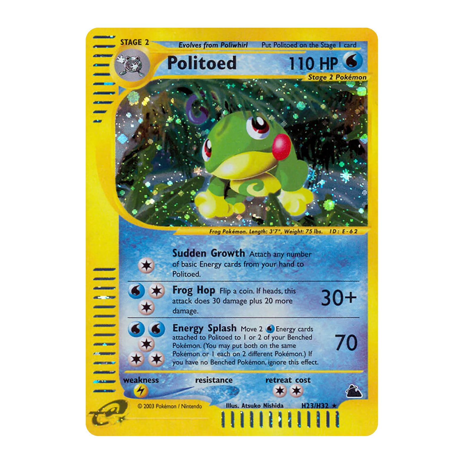 Vintage PKM Skyridge (SK) E-KARTEN H1-H32 Voll-Holo Seltene PROXY-Karten Set Gyarados Umbreon Flareon Klassische WOTC Sammelkarten – Detail 32