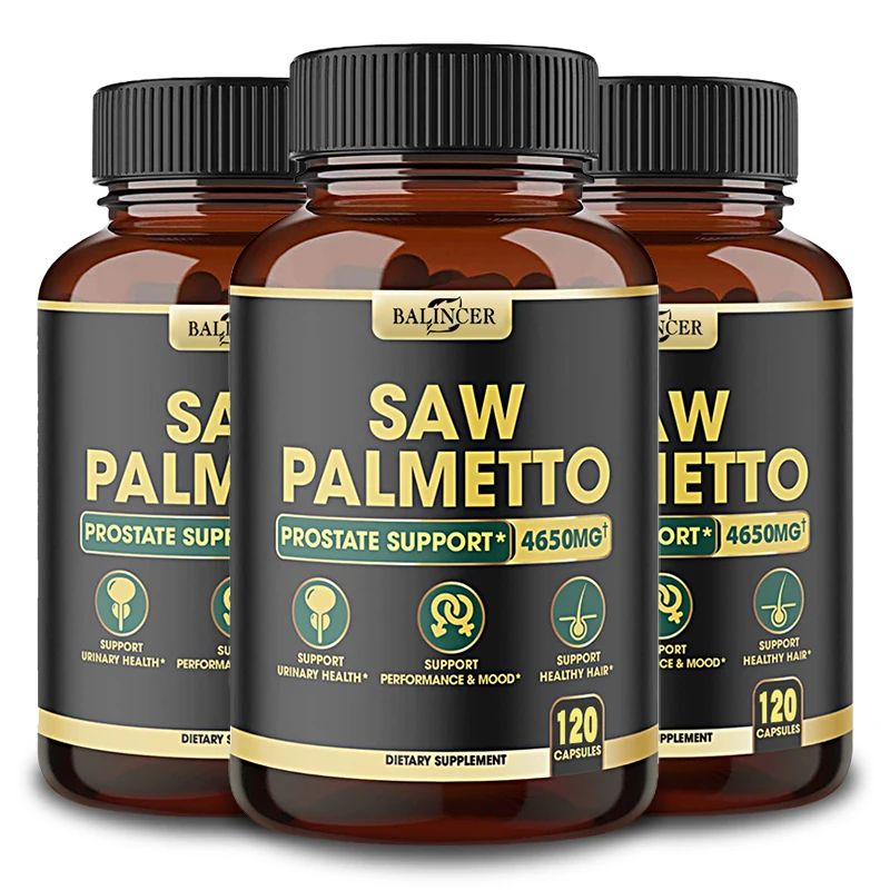 

11-in-1 Saw Palmetto Capsules with Ashwagandha, Turmeric, Tribulus, Maca, Healthy Prostate and Hair Support