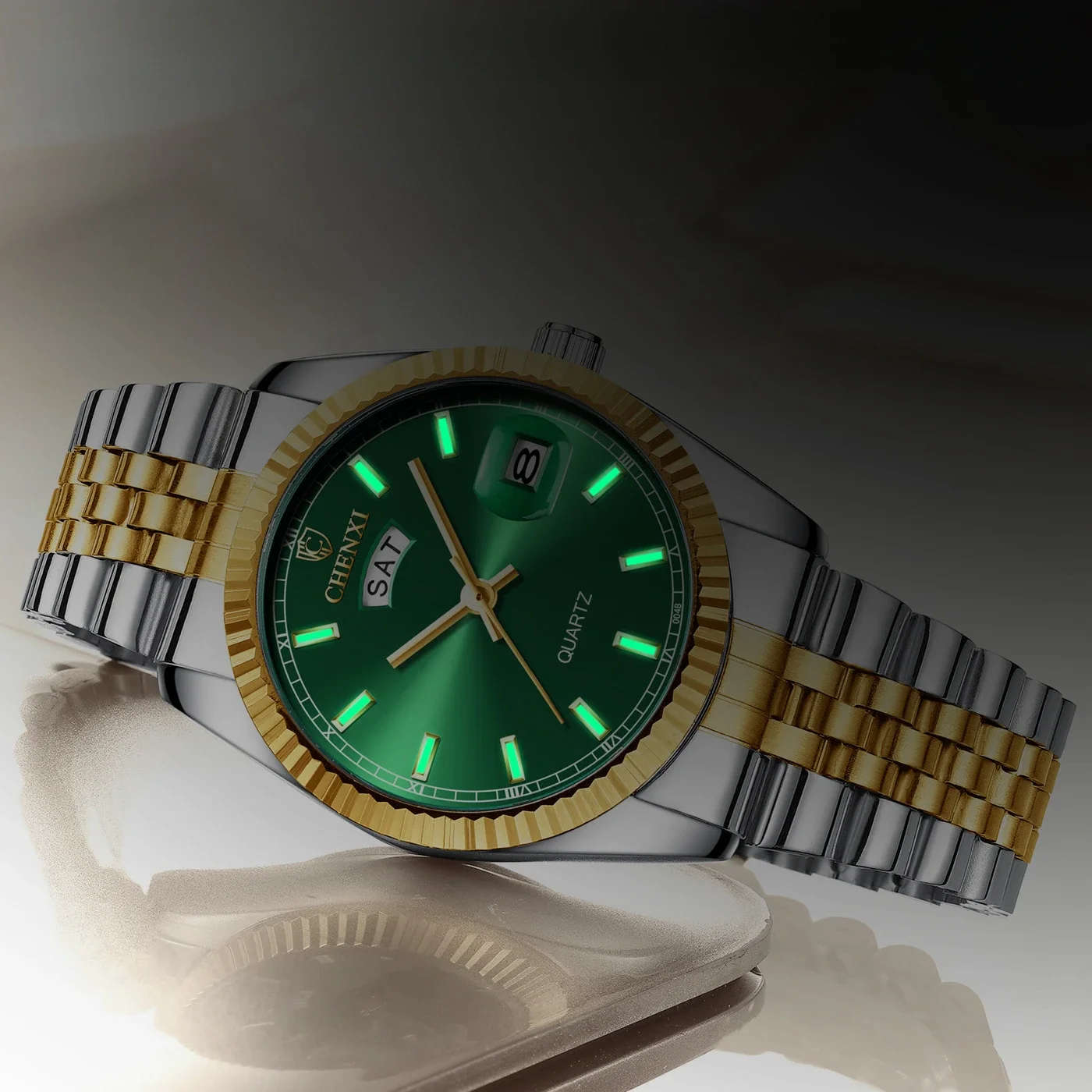 Luxury Gold Watches Men Top Brand Stainless Steel Strap Business Casual Quartz Watches for Men Waterproof Gift Wristwatch image 2