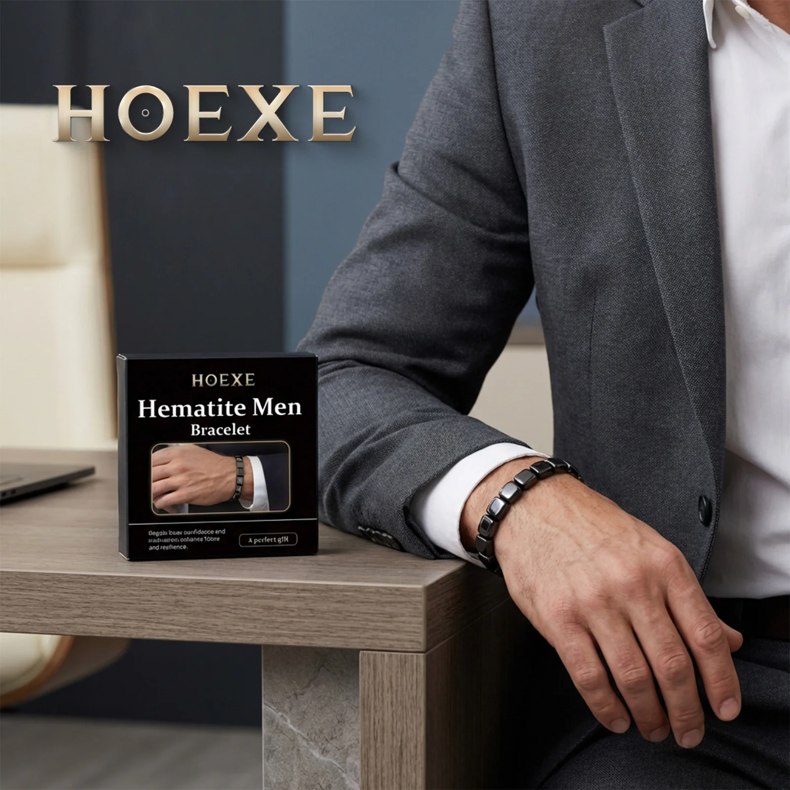 Hematite Men's Bracelet: Everyday Work and Date Accessory, Low-Key Jewelry, Versatile and Minimalist Wristwear