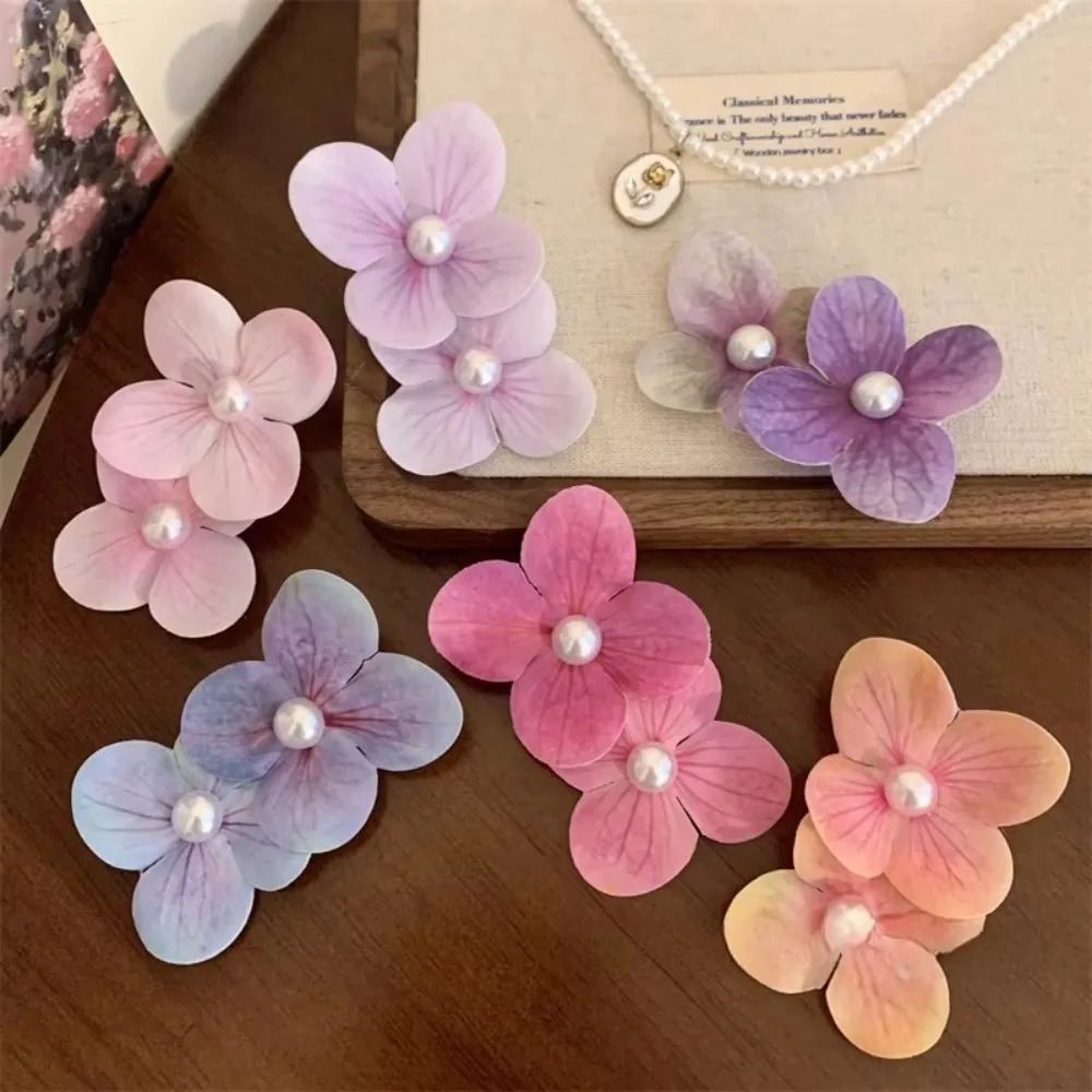 

Sweet Simulation Butterfly Orchid Flower Hair Clip Orchid Flower Pearl Orchid Hairpin Cloth 3D Bohemia Headwears Girl