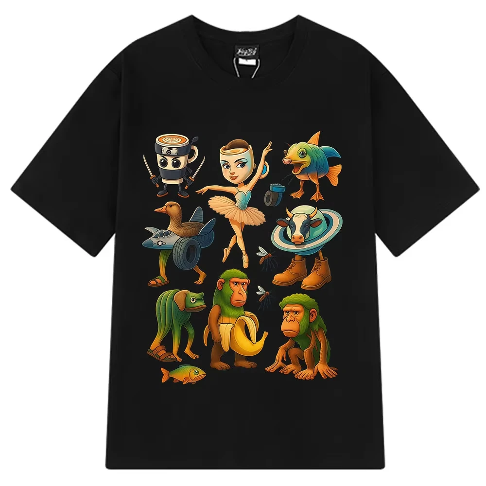 Camisetas gráficas divertidas de Brainrot italiano Tralalero Tralala Tung Tung Tung Sahur bailarina Capuchina Brr Brr Patapim camisetas