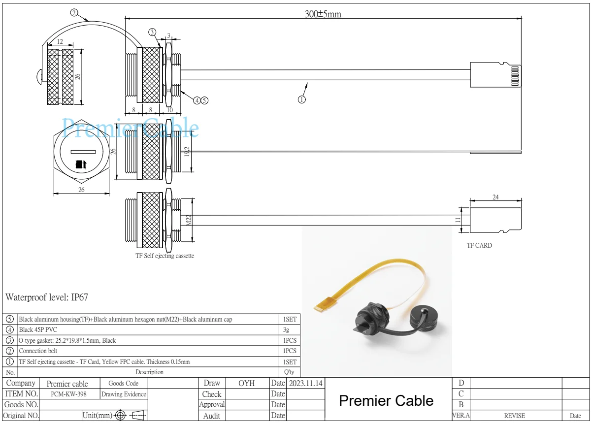 Imagem -05 - Cabo de Extensão do Cartão Micro sd tf Cartão Micro sd Ip67 Flex Extender Fpc Cabo à Prova Dágua para Gabinete Chassis Case Frame