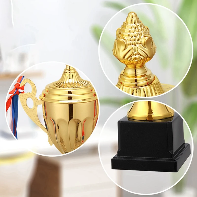 4X 11 Inch Gold Trophy Cup For Sports Meeting Competitions Soccer Winner Team Awards And Competition Parties Favors