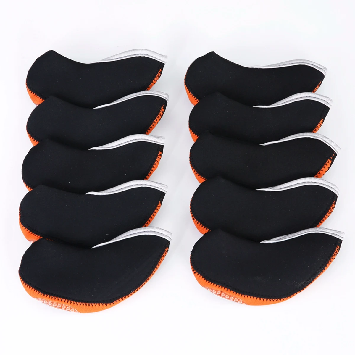 

10 PCS Golf Accessories Iron Sets Putter Headcovers Headgear Club Neoprene Orange