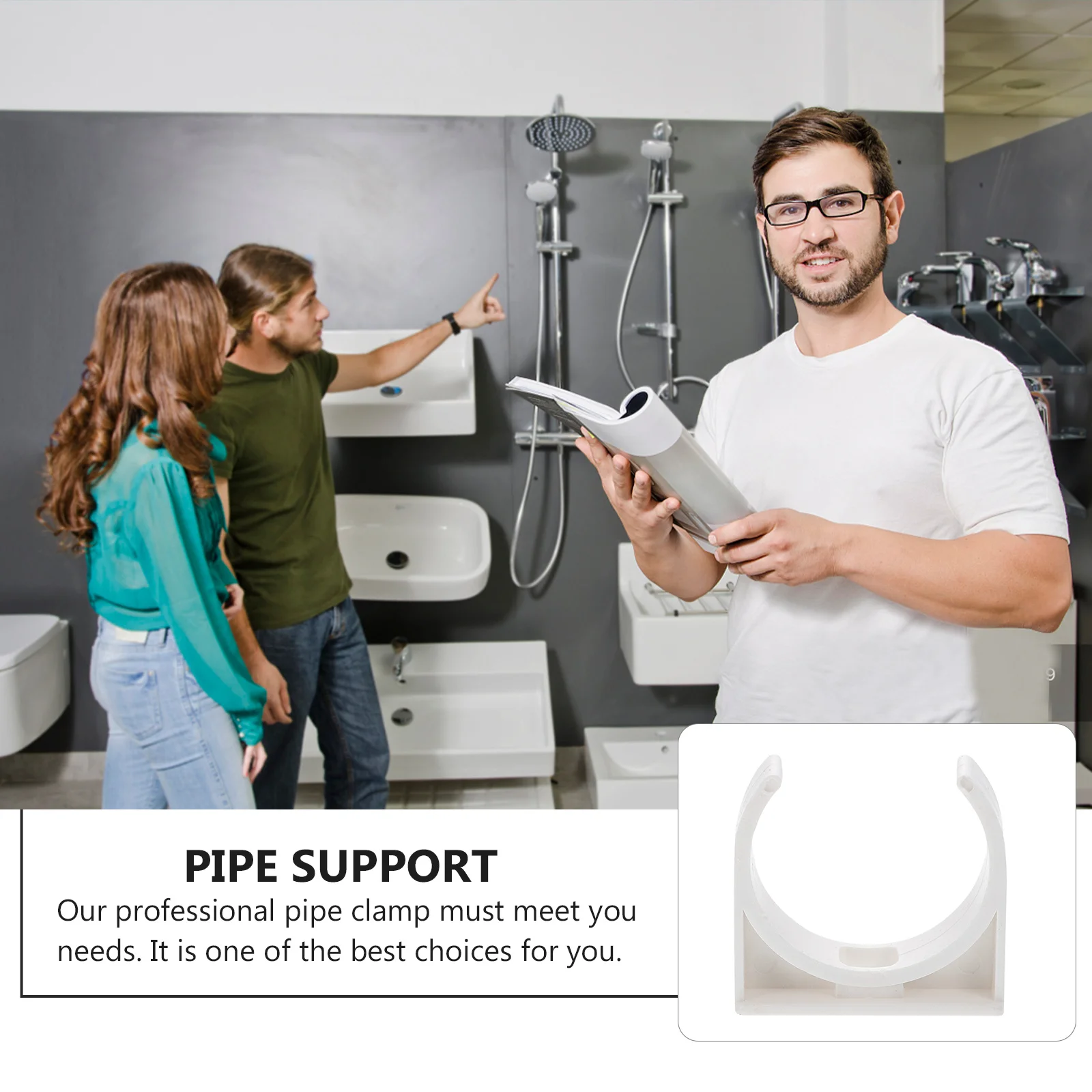 

50pcs U Type Pipe Clamp 40Mm Pvc Corrosion Resistant Fastening Support For Thin Wall Hose Fuel Silicone Tubing