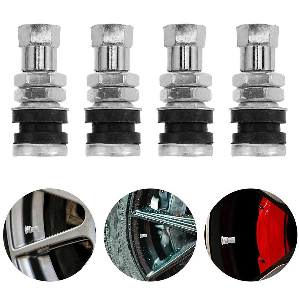 

6Pcs Leakproof Motorcycle Tire Valve Stems Easy Install Metal Valve Stem Replacement Kit for Safe Driving Tire Plug