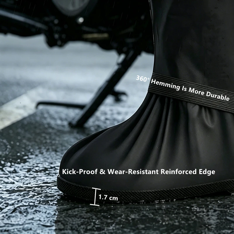 Woman High Top Rain Boots Man Rain Non-slip Rainproof Shoescover Waterproof Shoes Motorcycle Bike Rain Cover - view 4
