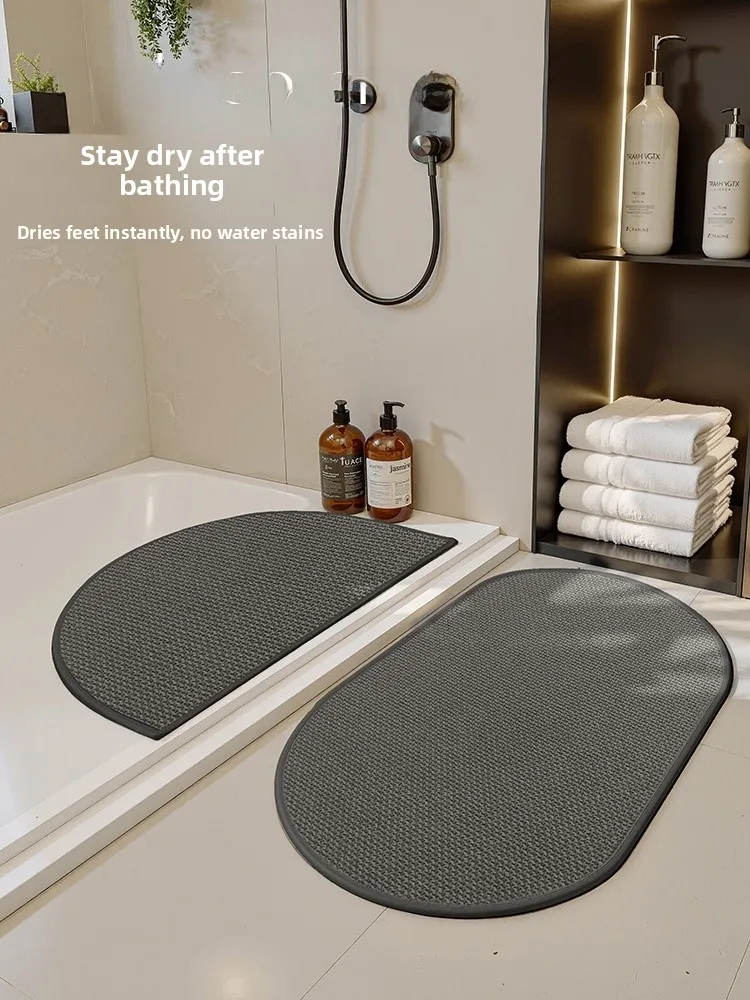 

New 2026 Water Absorbent Non-Slip Batoom Mat Jute Pattern Toilet Entrance Home Use Floor Rug hine Woven Oval ape