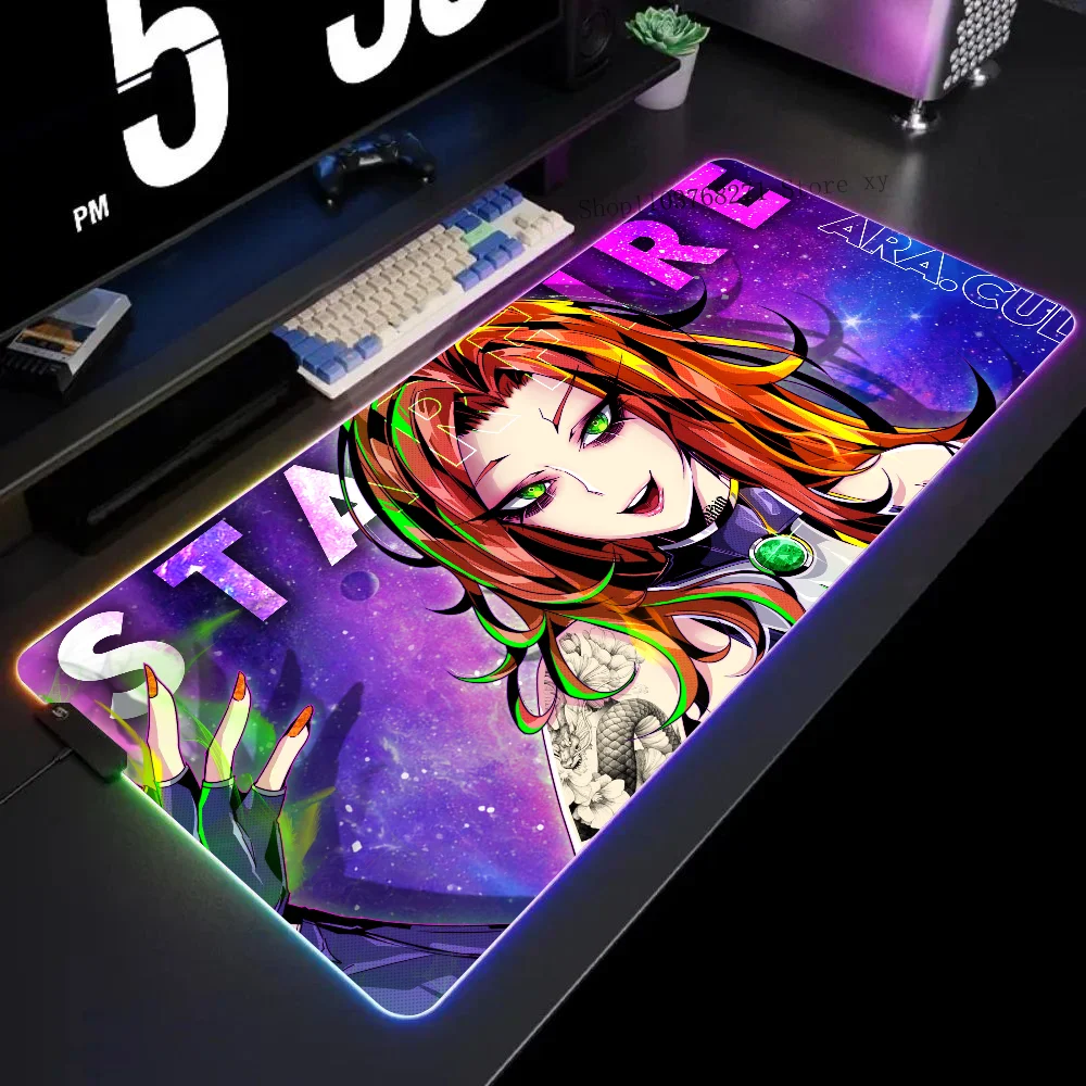 Starfire Teen Titans Mousepad XXL RGB Gaming Mouse Pads HD Black Gamer Accessories Large LED