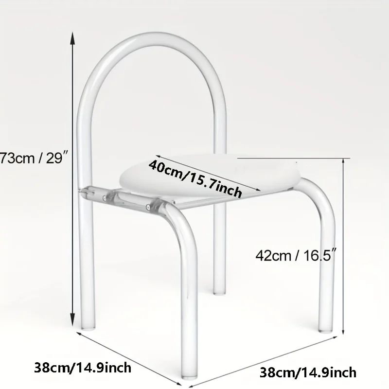 Transparent Acrylic Vanity Chair , Computer Chair , Dining Chair , Plush Faux Fur , Spot-Clean – Perfect for Bedroom & Office