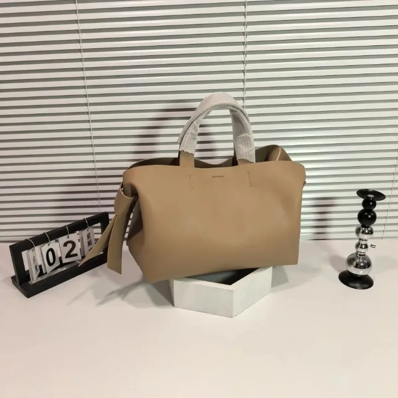 Mode Boog Versierde Draagtas Echt Lederen Schoudertas Crossbody Tas Commuter Draagbare Emmer Tas/Dames Handtas/schoudertas