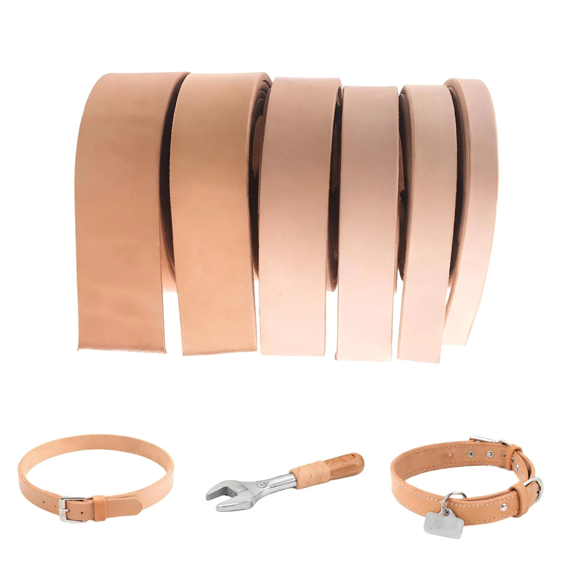 1 Roll Natural Cowhide Belt Blank 3.5-4mm Vegetable Tanned Leather Strip 1.4-3.9cm X 100-125cm for DIY Craft And Leatherwork