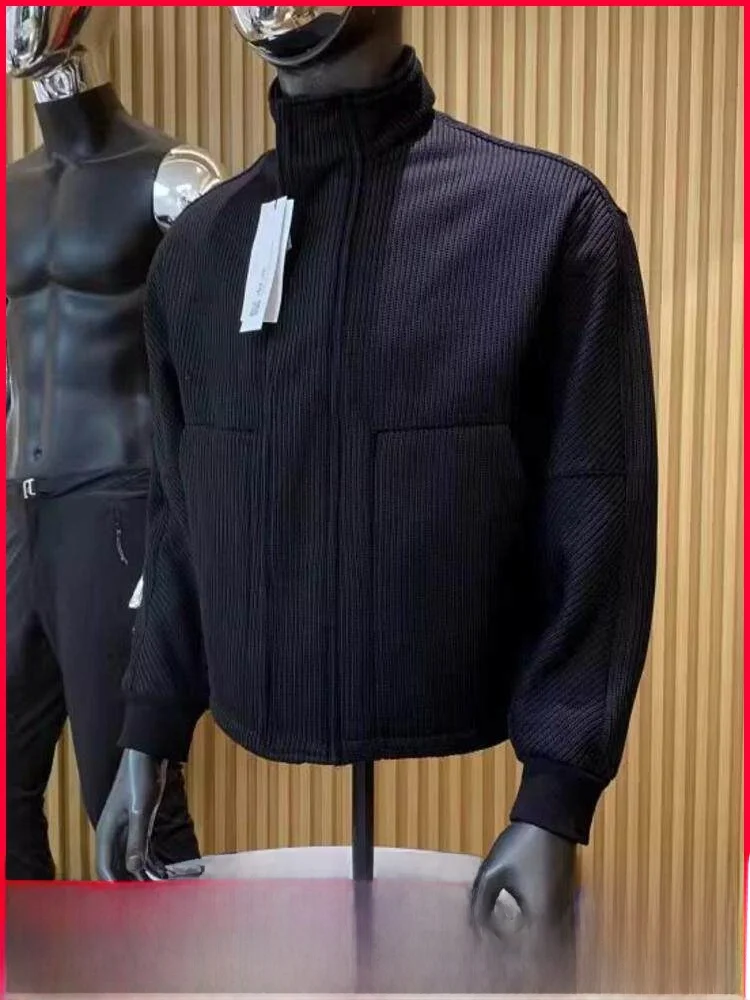 

Мужская повседневная куртка на флисовой подкладке с воротником-стойкой в американском стиле, осенне-зимняя новинка, уличный тренд, высококачественная текстура, ODM-заказ