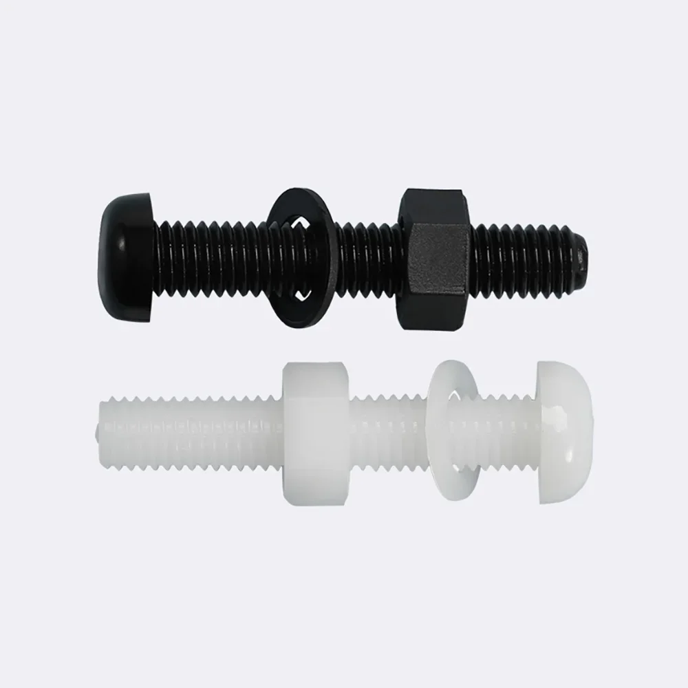 Picture 5: White/black Nylon Round Pan Phillips Screw Nut Washer Set M2 M2.5 M3 M4 M5 M6 M8 Plastic Screw Washer Nut Combination