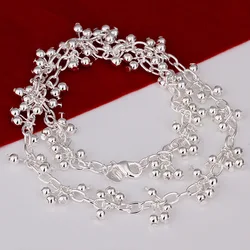 Korean Fashion 925 Sterling Silver 18 Inch Many Beads Pearl Chains Necklaces For Women Luxury Designer Jewelry Holiday Gifts
