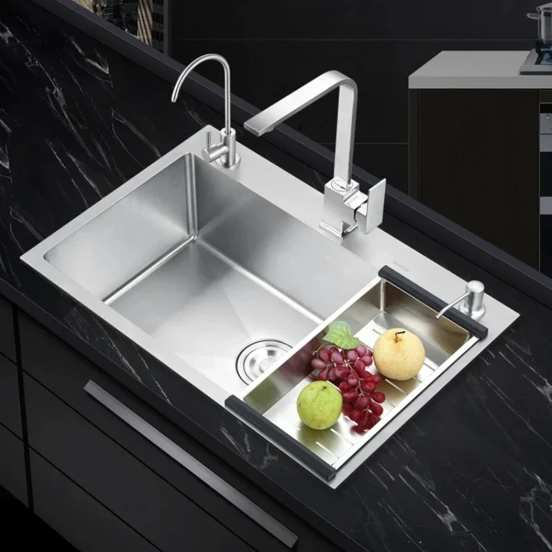 304 Stainless Steel Kitchen Sink Single Basin Bar Above Counter Undermount Installation Washing Basin