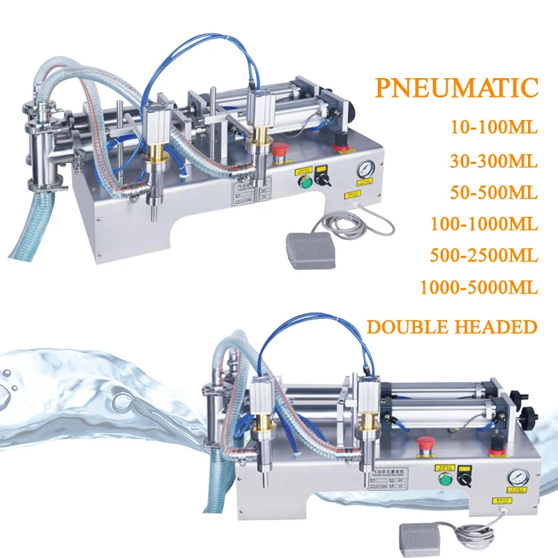 Beverage Juice Wine Milk Filling Machine Stainless Steel Double Head Liquid Filling Machine