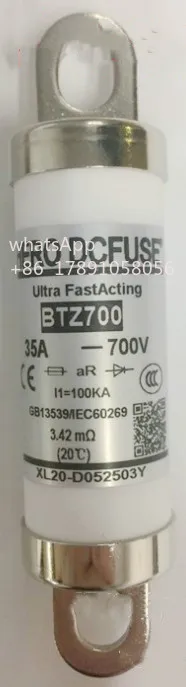 Fuses:  BTZ700 20A 700V  / BTZ700  16A 25A 32A 35A 40A 50A 63A 80A 100A 700V / BTZ701 125A 150A 160A 200A /  BTZ702  250A  700V