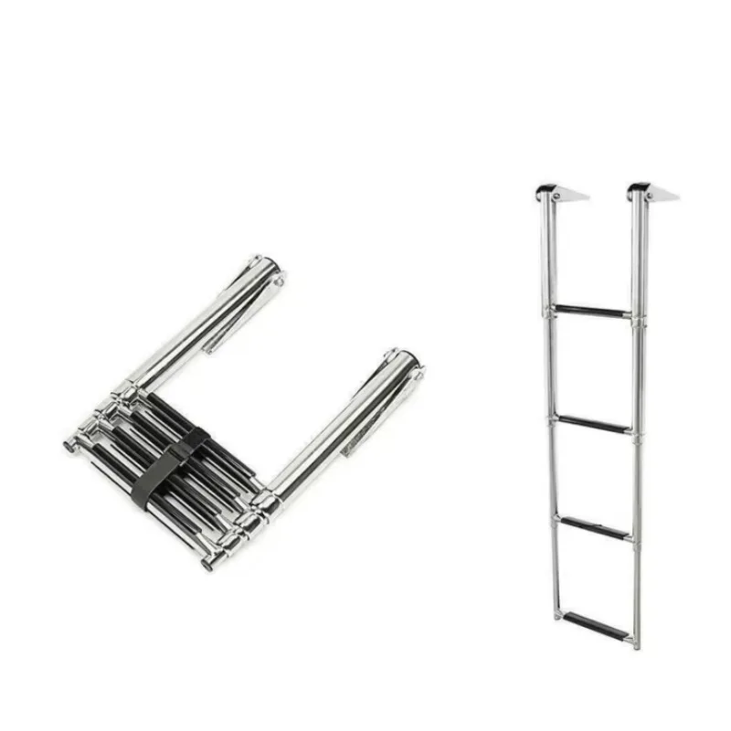 Stainless Steel Swimming Ladder Common 4 Section Launching Ladder Yacht Ship Accessories Deck Ladder Marine Hardware