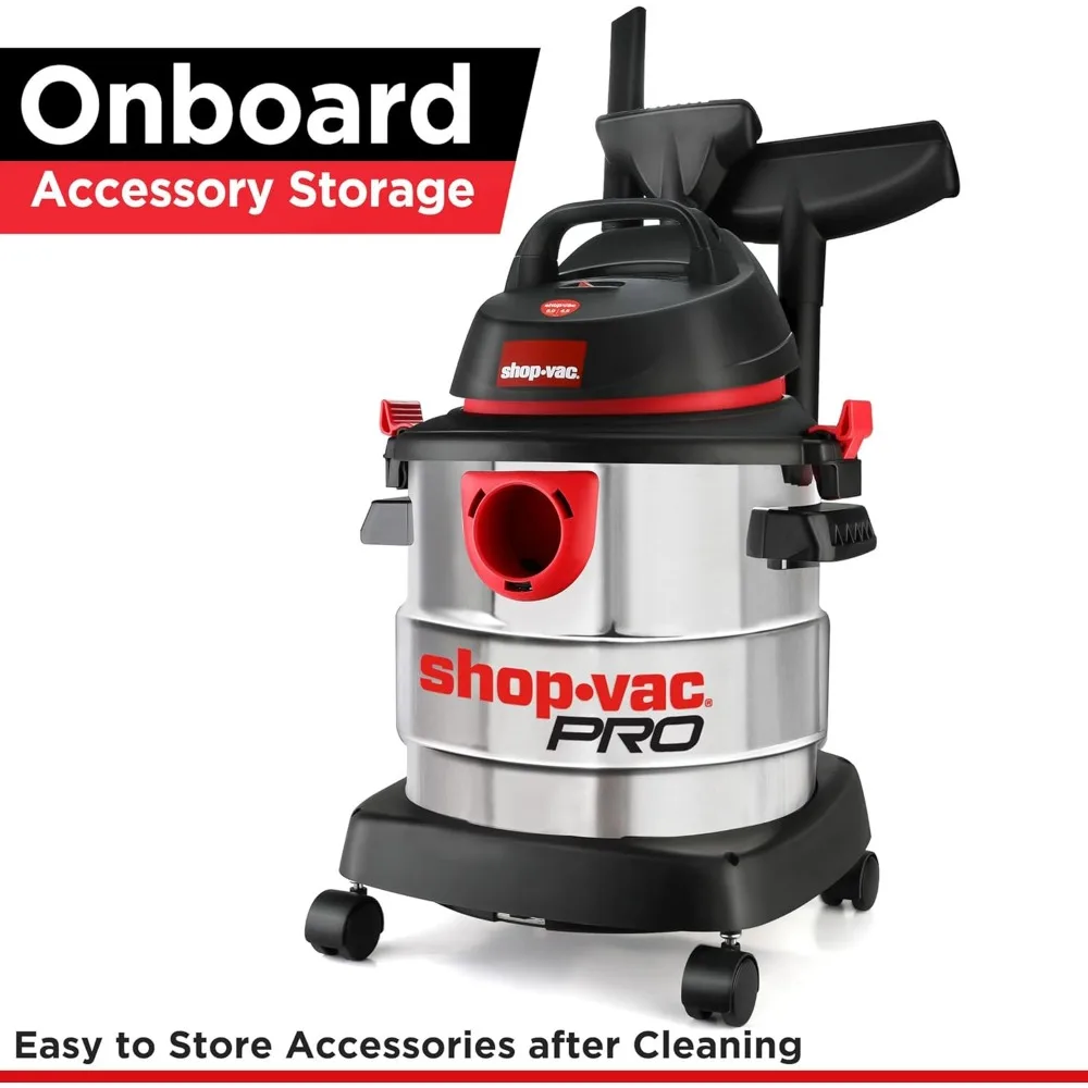 مكنسة رطبة/جافة سعة 5 جالون 4.5 حصان، خزان من الفولاذ المقاوم للصدأ، محمولة مع مرفقات للمرآب ورشة العمل #2