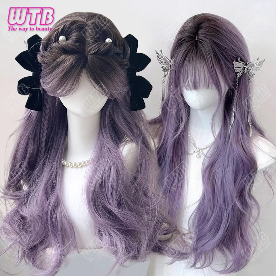 

WTB Synthetic Long Wavy Curly Lolita Wig for Women Girl Cosplay Party Halloween Heat-resistant Wig