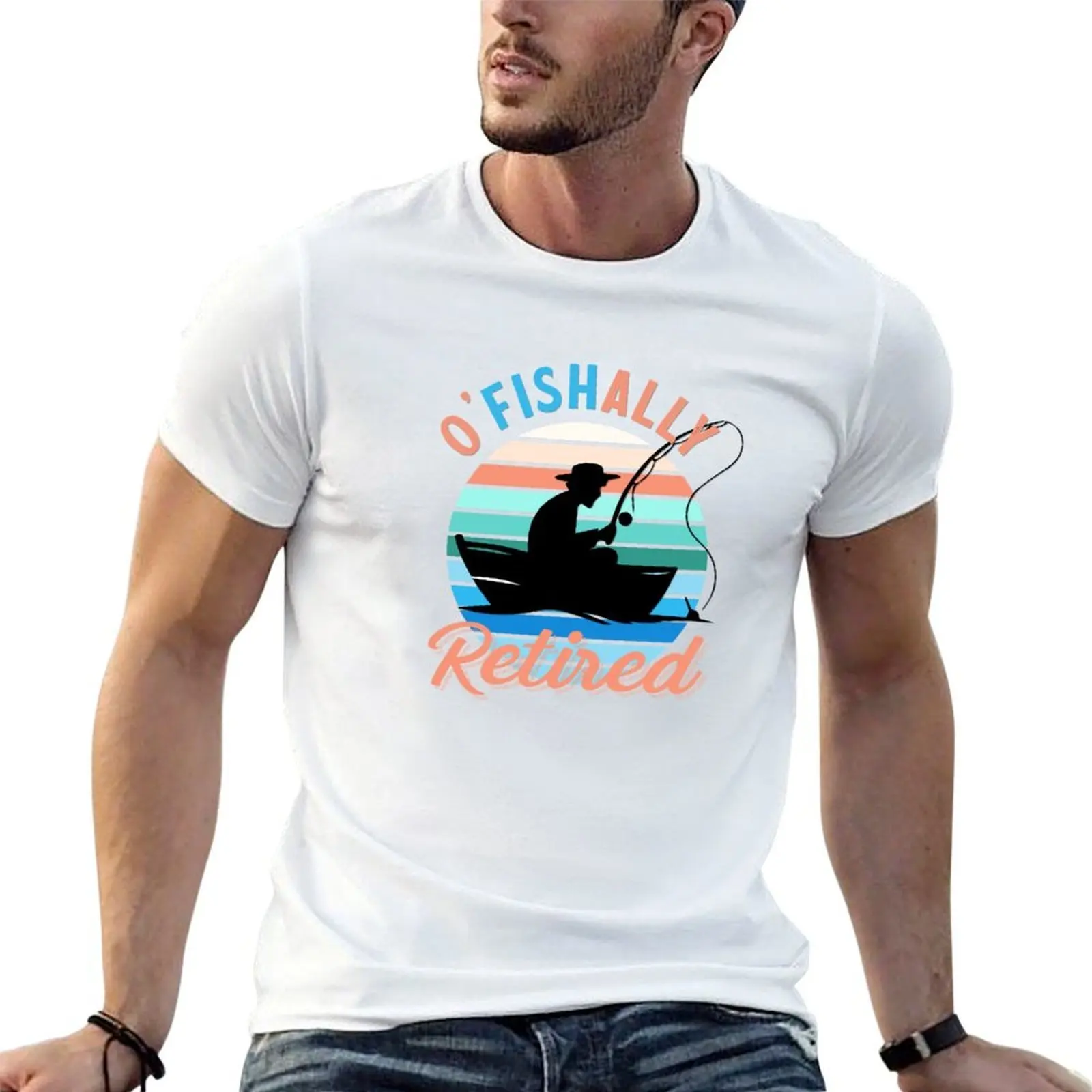 O'fishally Retired T-Shirt oversizeds quick-drying black t-shirts for men