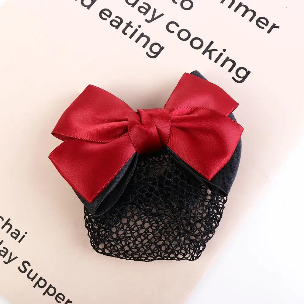 Ribbon Office Lady Bowknot Hairgrips Hair Clip Women Barrette Net Bun Hair Cover Net Bun Snood Net Bun Crochet