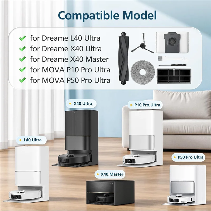 

CKFAM-Accessories For Dreame L40 Ultra / X40 Ultra / X40 Master, And For MOVA P10 / P50 Pro Ultra Vacuum Parts