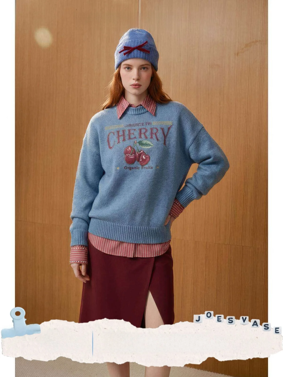 

Синий повседневный свободный женский свитер с дизайном «дырки», Jia Huazun Sakura Lacape, зимняя новинка, вязаный длинный топ