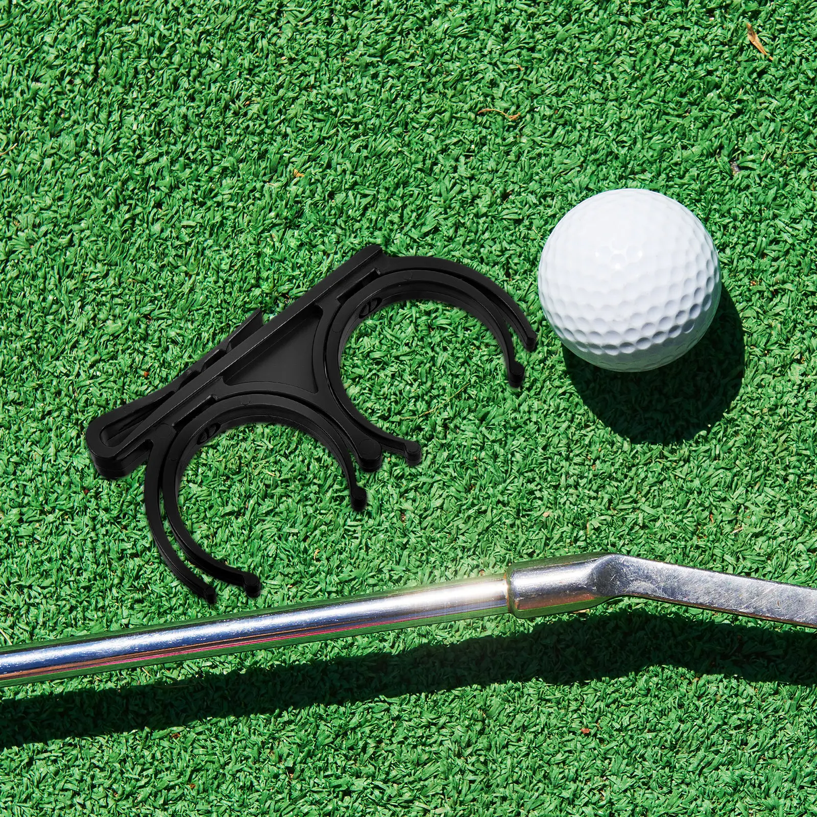 2Pcs Golf Ball Clip Folding Rotatable Plastic Holder Dual Ball Carrier Golf Bag Attachment Tool Golfball Pickup Tool