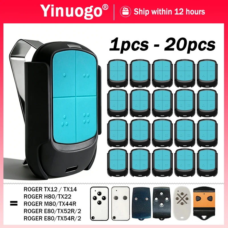 

Совместимость с технологией ROGER: E80/TX52R/2 E80/TX54R/2 E80 TX52R TX54R H80 TX22 M80 TX44R TX12 433,92 МГц. Пульт дистанционн