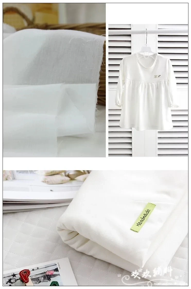 50x150cm Double-deck Cotton Yarn Cloth White Pure Lining Diaper Clothing Abdomen Bring High Density Gauze Fabric Sewing Cloth view 3