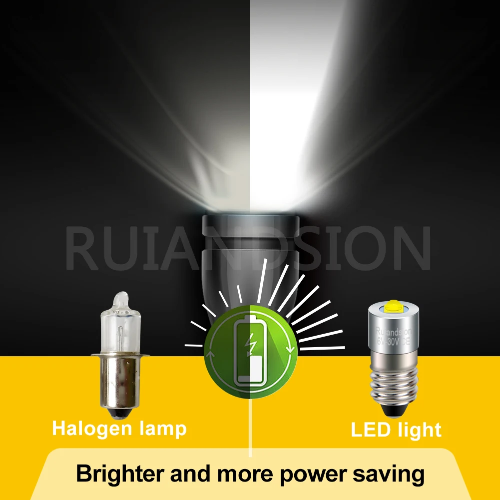 P13.5S 3W LED Torches Lamp Upgrade Bulbs White Maglite Flashlight 6000K DC0.7-3.2V 6V-30V Replacement Bulb Working Light 1Pcs view 3