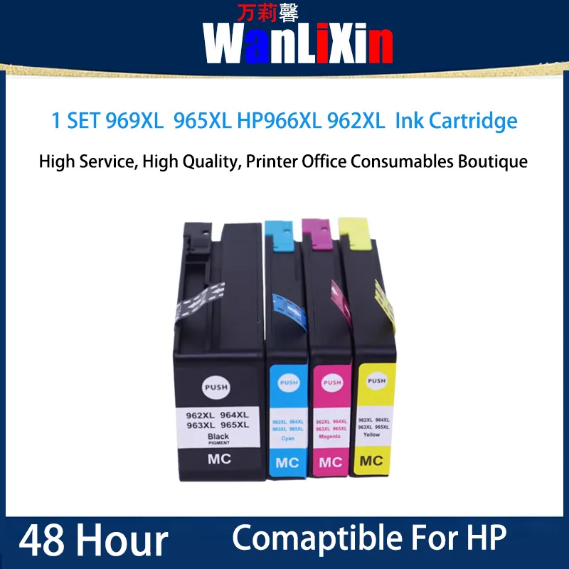

1 КОМПЛЕКТ 969XL 965XL HP966XL 962XL совместимых чернильных картриджей для HP 9010 9020 9025 9026 9027