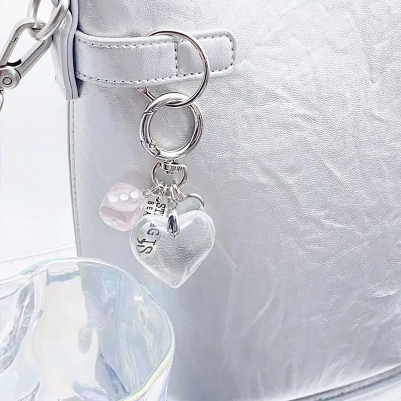 Schlüsselanhänger Herzschlüsselstylish Decors Metall Texture Suitale für täglich – Detail 4